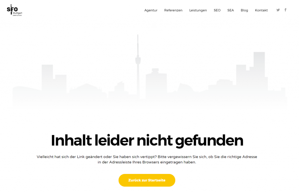Ansprechende 404-Seite einbauen